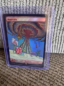 Magic: The Gathering Secret Lair Drop NM SpongeBob Rainbow Foil Mountain (1942) - Image 2