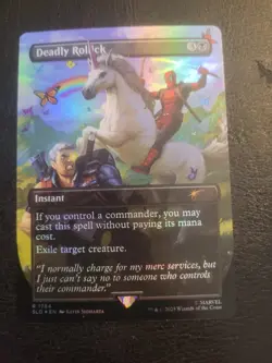 FOIL Deadly Rolick 1754 Rainbow Magic The Gathering Secret Lair Deadpool Rare LP - Image 1