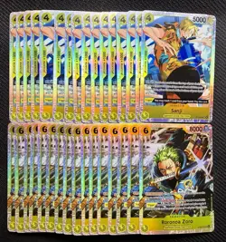 (32) One Piece Sanji ST29-004 & Roronoa Zoro ST29-014: Egghead Foil X16 Each - Image 1