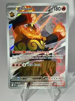 Pokemon TCG Emboar Illistration Rare White Flare English Card 098/086 - Image 1