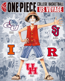 One Piece Monkey D. Luffy US College Basketball Promo Card Rutgers Indiana 01/23 - Image 1