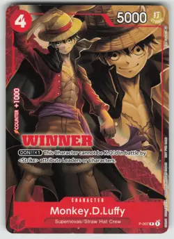 Monkey.D.Luffy - (Winner Pack Vol. 1) PR One Piece Promotion Cards P-007 NM - Image 1