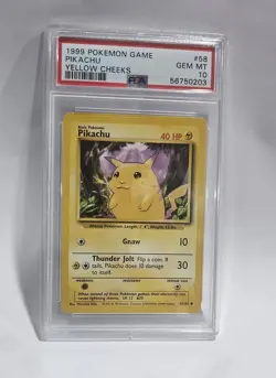 1999 Pokemon Game #58 Pikachu Yellow Cheeks PSA 10 Card - Image 2