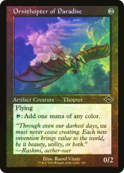 mtg magic ornithopter of paradise FOIL etched or retro or not ENGLISH 4 availabl - Image 1