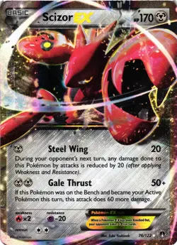 Pokemon TCG Scizor EX 76/122 Pokemon XY Breakpoint Holo Rare DMG - Image 1