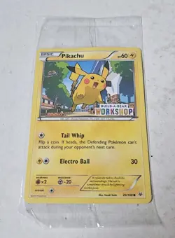 PIKACHU - Build-A-Bear Workshop stamped Promo 20/108 Pokemon Card SEALED - Image 1