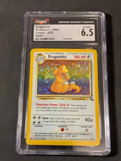 Dragonite Fossil 4/62 Holo Rare Unlimited Pokemon 1999 CGC 6.5 EX/Near Mint+ - Image 2