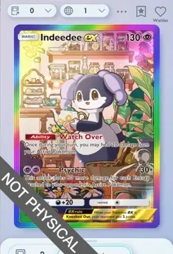 Pokemon TCG POCKET - Indeedee Rainbow Rare 2⭐, Mega-Rising, English - Image 1
