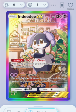 Pokemon TCG POCKET - Indeedee Rainbow Rare 2⭐, Mega-Rising, English - Image 3