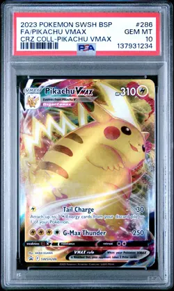 2023 Pokemon SWSH286 BSP Pikachu VMAX Black Star Promo PSA 10 New Cert! - Image 1