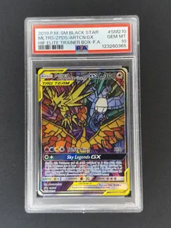 2019 POKEMON SM BLACK STAR PROMO FULL ART/MOLTRES & ZAPDOS & ARTICUNO GX PSA 10 - Image 1