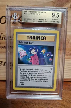 2000 Pokemon Gym Heroes 1a Edizione Sabrina's ESP 117/132 bgs 9.5 pop 2 - Image 1