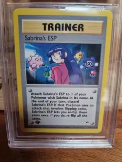 2000 Pokemon Gym Heroes 1a Edizione Sabrina's ESP 117/132 bgs 9.5 pop 2 - Image 3
