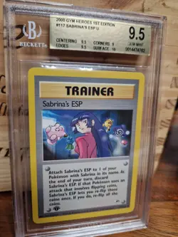 2000 Pokemon Gym Heroes 1a Edizione Sabrina's ESP 117/132 bgs 9.5 pop 2 - Image 4