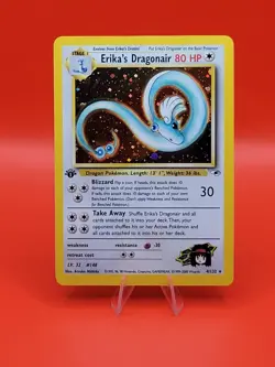Pokemon Erika's Dragonair 1st Edition 4/132 Gym Heroes Rare Pattern Holo 💥 - Image 1