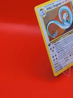 Pokemon Erika's Dragonair 1st Edition 4/132 Gym Heroes Rare Pattern Holo 💥 - Image 3