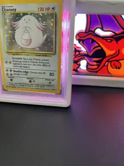 Pokemon TCG Chansey 1999-2000 Base Set Holo UK 4th Print PSA 9 Mint #3 - Image 3