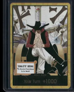 DON!! Card Gold Frame Mihawk OP14 ONE PIECE Seven Warlords of the Azure Ocean NM - Image 1