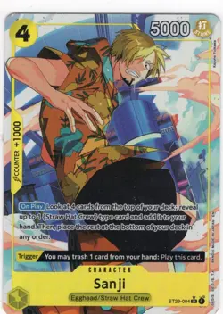 One Piece TCG Sanji ST29-004 Full Art Starter Deck 29 Egghead Alt Art ⭐ - Image 1