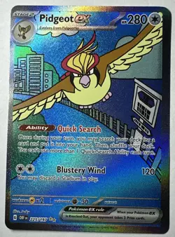 Pokemon TCG Pidgeot EX 225/197 Obsidian Flames Special Illustration Rare Card A7 - Image 1