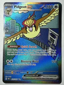 Pokemon TCG Pidgeot EX 225/197 Obsidian Flames Special Illustration Rare Card A7 - Image 2