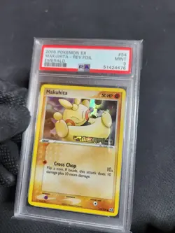 2005 Pokemon EX Emerald Makuhita 54 Reverse Holo Foil Graded Card PSA 9 Stamped - Image 1