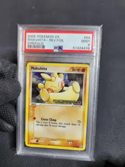2005 Pokemon EX Emerald Makuhita 54 Reverse Holo Foil Graded Card PSA 9 Stamped - Image 2