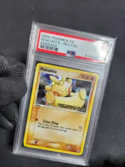 2005 Pokemon EX Emerald Makuhita 54 Reverse Holo Foil Graded Card PSA 9 Stamped - Image 3
