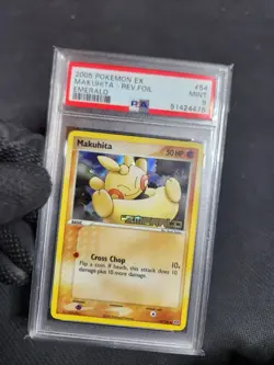 2005 Pokemon EX Emerald Makuhita 54 Reverse Holo Foil Graded Card PSA 9 Stamped - Image 4