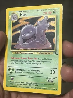 Pokemon Muk TCG Fossil Card 13/62 Holo Unlimited Rare LP Condition - Image 3