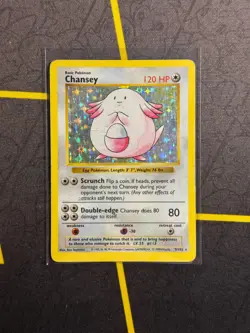 Chansey 3/102 - Pokemon TCG Base Set Shadowless Holo Rare Card WOTC HP - Image 1