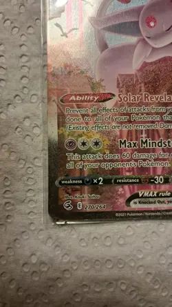 Pokemon TCG Fusion Strike Espeon VMAX Alt Art Secret Rare Holo Card 270/264 - Image 5