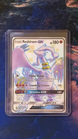 Pokemon Reshiram GX SV51/SV94 Hidden Fates Shiny Vault Full Art Holo 180HP Card - Image 3