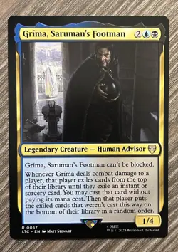 Grima, Saruman's Footman 0057 Non Foil Rare LOTR Commander MTG Near Mint - Image 1