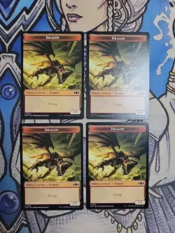 4x Dragon (5,5) / Copy Dual-Sided Tokens - NM/M TDC MTG - Image 1