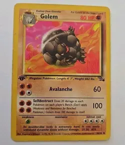 Pokemon TCG Golem Fossil 36 Regular 1st Edition Uncommon - Image 1