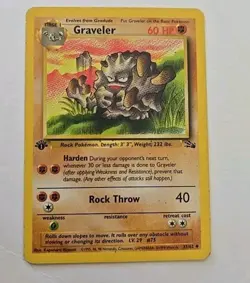 Pokemon TCG Graveler Fossil 37 Regular Unlimited Uncommon - Image 1