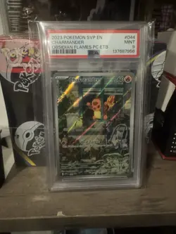 PSA 9 CHARMANDER 044 OBSIDIAN FLAMES POKEMON CENTER ETB BLACK STAR PROMO MINT - Image 1
