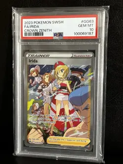 2023 POKEMON SWORD & SHIELD CROWN ZENITH #GG63 FULL ART/IRIDA PSA 10 - Image 1