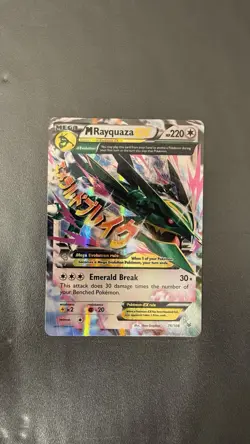 Pokemon M Rayquaza EX Full Art Ultra Rare Holo Roaring Skies 76/108 220HP Card - Image 3