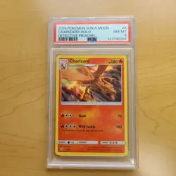 Pokemon SM Detective Pikachu Charizard Holo 5/18 PSA 8 2019 Sun And Moon - Image 1