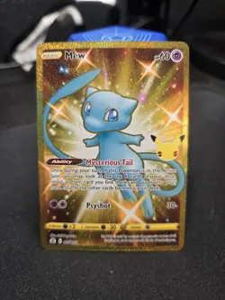 Mew 25/25 Pokemon TCG Celebrations 25th Anniversary Gold Holo Rare Pack Fresh NM - Image 1