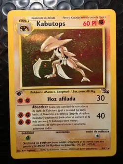Pokemon TCG -- SPANISH -- Kabutops 9/62 Fossil - 1st Edition - Holo - Image 1