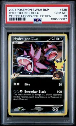 Hydreigon C Holo SWSH138 Celebrations Collection Pokemon PSA 10 NEW CERT - Image 1