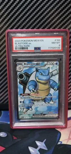 2023 POKEMON MEW EN-151 ULTRA RARE #184 BLASTOISE EX PSA 8 - Image 1
