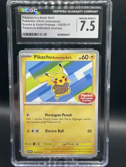 CGC 7.5 Pikachu in a Batik Shirt 154/SV-P Indonesian Promo Pokemon TCG Clean - Image 1