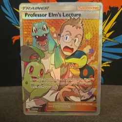 Pokemon Professor Elm's Lecture Trainer Full Art Holo 213/214 Sm-Lost Thunder - Image 1