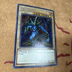 🔥 YUGIOH Tri-Horned Dragon LOB-EN000 SECRET RARE NEAR MINT LEGEND OF BLUE-EYES - Image 3