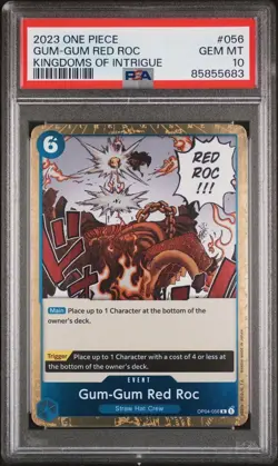 PSA 10 2023 One Piece Kingdoms Of Intrigue Gum Gum Red Roc #056 Pop 1 - Image 1