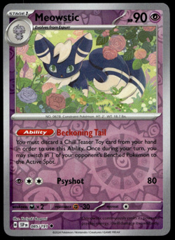 Meowstic 85/191 Pokemon Card - Surging Sparks - Uncommon 90 HP Reverse Holo NM+ - Image 1
